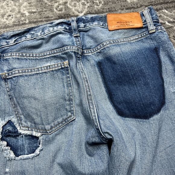Moussy Vintage Bowie Selvedge Patch Tapered Straight Jeans Womens Size 26 - Picture 12 of 14